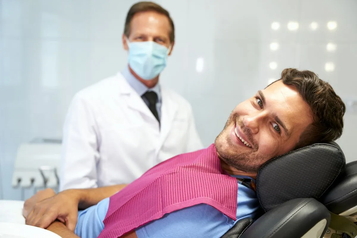 Dental care team evaluating urgent tooth pain with modern equipment