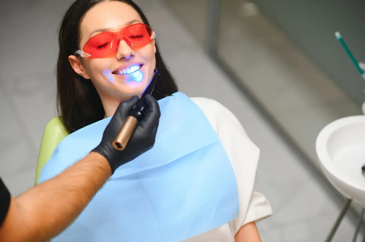 Bright smile after teeth whitening